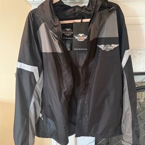 NWT Harley Davidson Men’s Full Speed Reflective Rain Suit 2X in Black/Grey